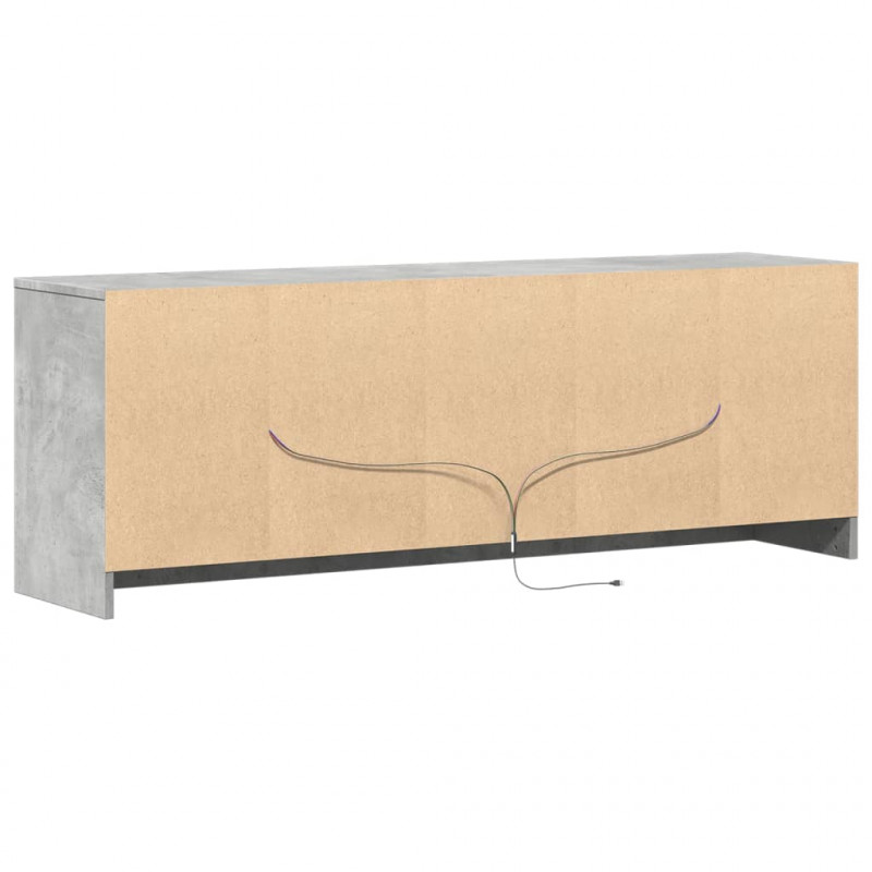 Szafka pod TV z LED, szarość betonu, 139,5x34x50 cm