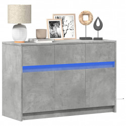 Szafka TV z LED, szarość betonu, 91x34x61 cm