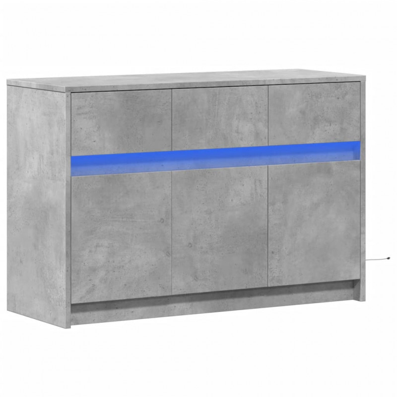 Szafka TV z LED, szarość betonu, 91x34x61 cm