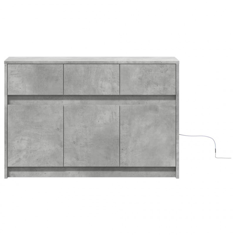 Szafka TV z LED, szarość betonu, 91x34x61 cm