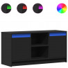 Szafka TV z LED, czarna, 100x34x50 cm, materiał drewnopochodny