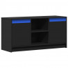 Szafka TV z LED, czarna, 100x34x50 cm, materiał drewnopochodny