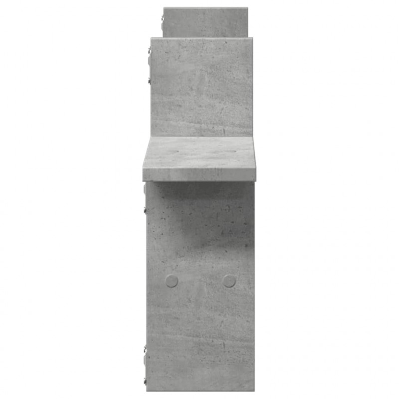 Półki ścienne, 2 szt., szarość betonu, 38x12x38 cm