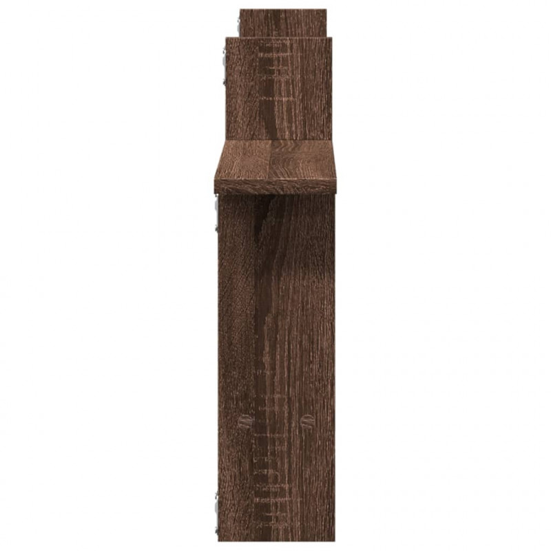 Półki ścienne, 2 szt., brązowy dąb, 50x12x50 cm