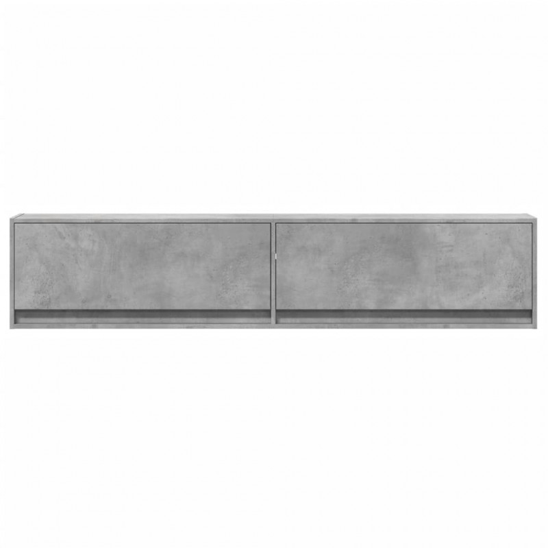 Ścienna szafka pod TV, z LED, szarość betonu, 180x31x38 cm