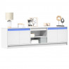 Szafka TV z LED, biała, 180x34x50 cm, materiał drewnopochodny
