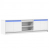 Szafka TV z LED, biała, 180x34x50 cm, materiał drewnopochodny