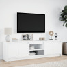 Szafka TV z LED, biała, 180x34x50 cm, materiał drewnopochodny