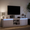 Szafka TV z LED, biała, 180x34x50 cm, materiał drewnopochodny