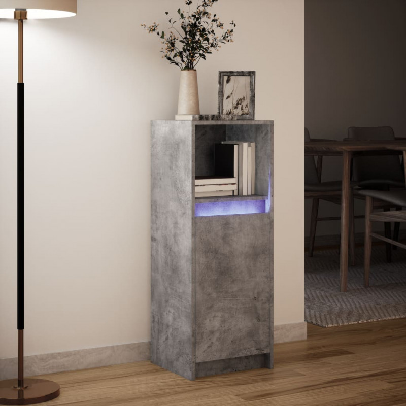 Szafka z LED, szarość betonu, 38x34x100 cm