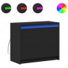 Szafka z LED, czarna, 72x34x61 cm, materiał drewnopochodny