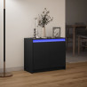 Szafka z LED, czarna, 72x34x61 cm, materiał drewnopochodny
