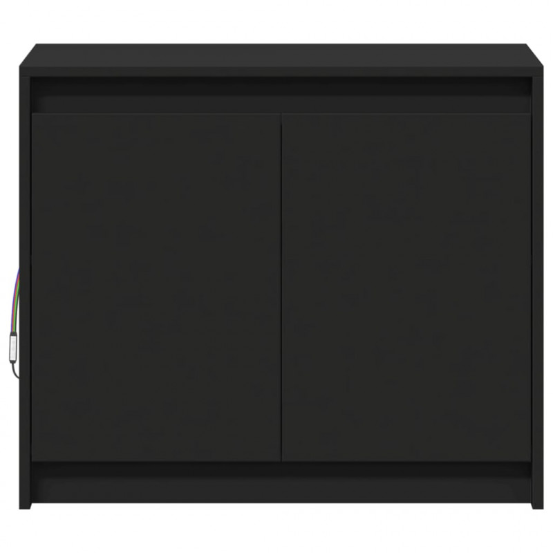 Szafka z LED, czarna, 72x34x61 cm, materiał drewnopochodny