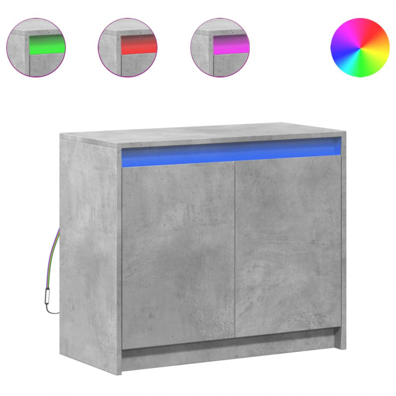 Szafka z LED, szarość betonu, 72x34x61 cm