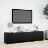 Szafka TV z LED, czarna, 165x34x40 cm, materiał drewnopochodny