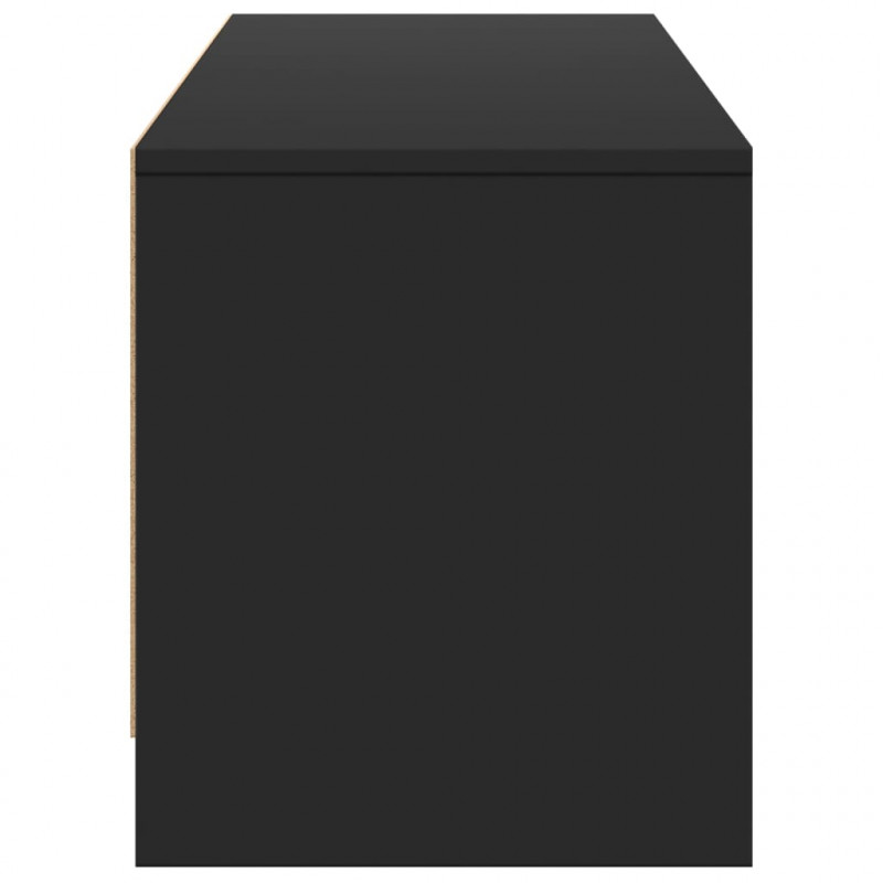 Szafka TV z LED, czarna, 165x34x40 cm, materiał drewnopochodny