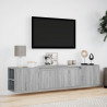 Ścienna szafka pod TV, z LED, szary dąb sonoma, 180x31x39,5 cm