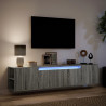 Ścienna szafka pod TV, z LED, szary dąb sonoma, 180x31x39,5 cm