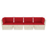 Ogrodowa sofa 4-osobowa z palet, z poduszkami, drewno świerkowe