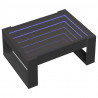 Stolik kawowy z LED Infinity, czarny, 70x53x30 cm