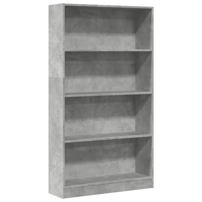 Regał, szarość betonu, 80x24x143 cm, materiał drewnopochodny