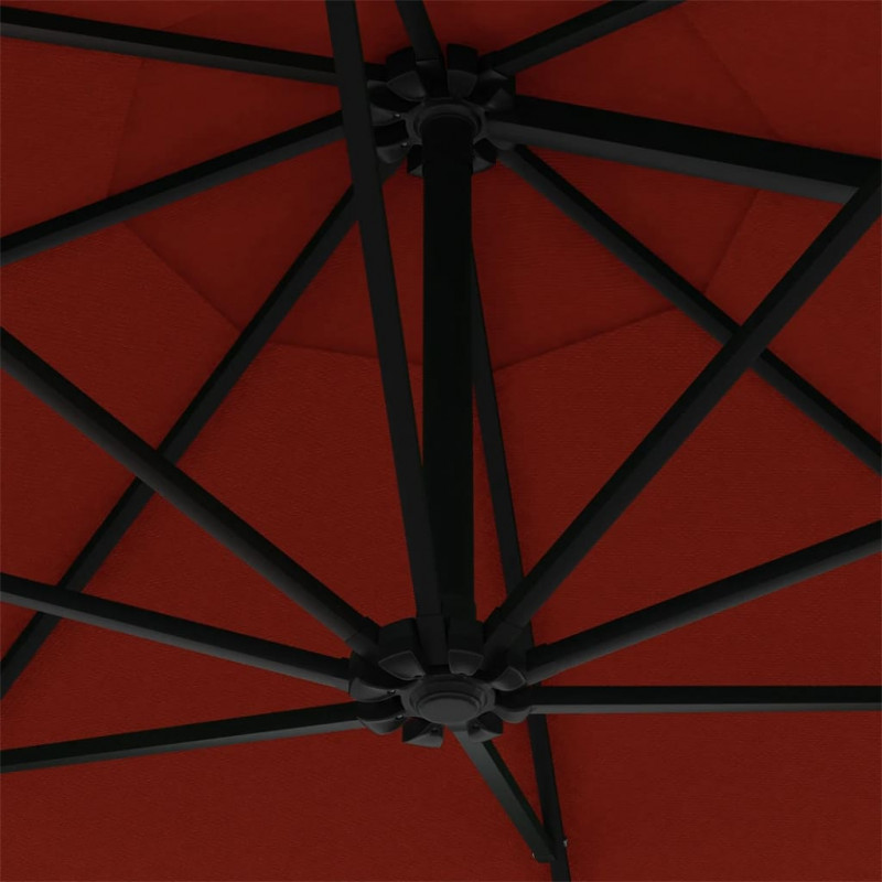 Parasol ogrodowy z LED, ścienny, 300 cm, terakota