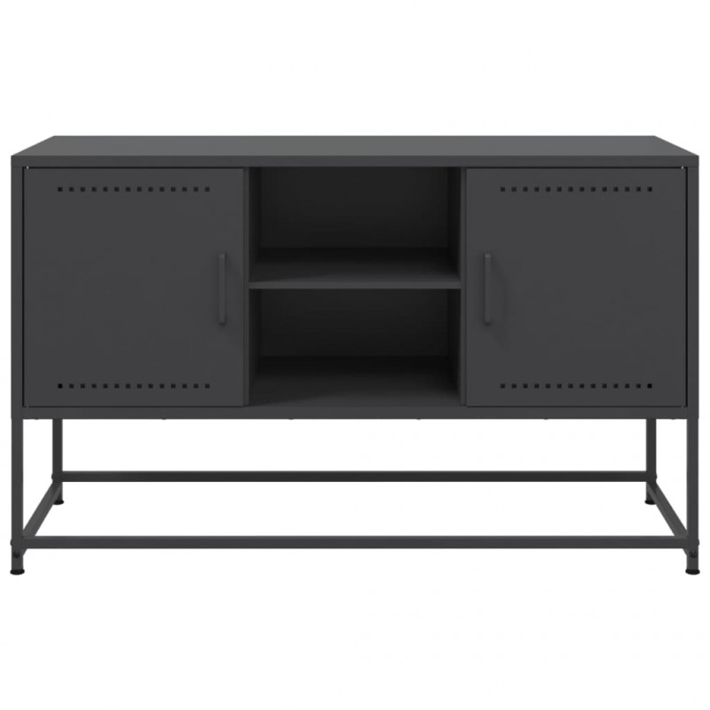 Szafka pod telewizor, czarna, 100,5x39x60,5 cm, stalowa