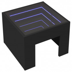 Stolik kawowy z LED Infinity, czarny, 40x40x30 cm