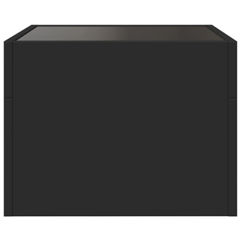 Stolik kawowy z LED Infinity, czarny, 40x40x30 cm
