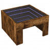 Stolik kawowy z LED Infinity, przydymiony dąb, 50x50x30 cm