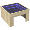 Stolik kawowy z LED Infinity, dąb sonoma, 50x50x30 cm