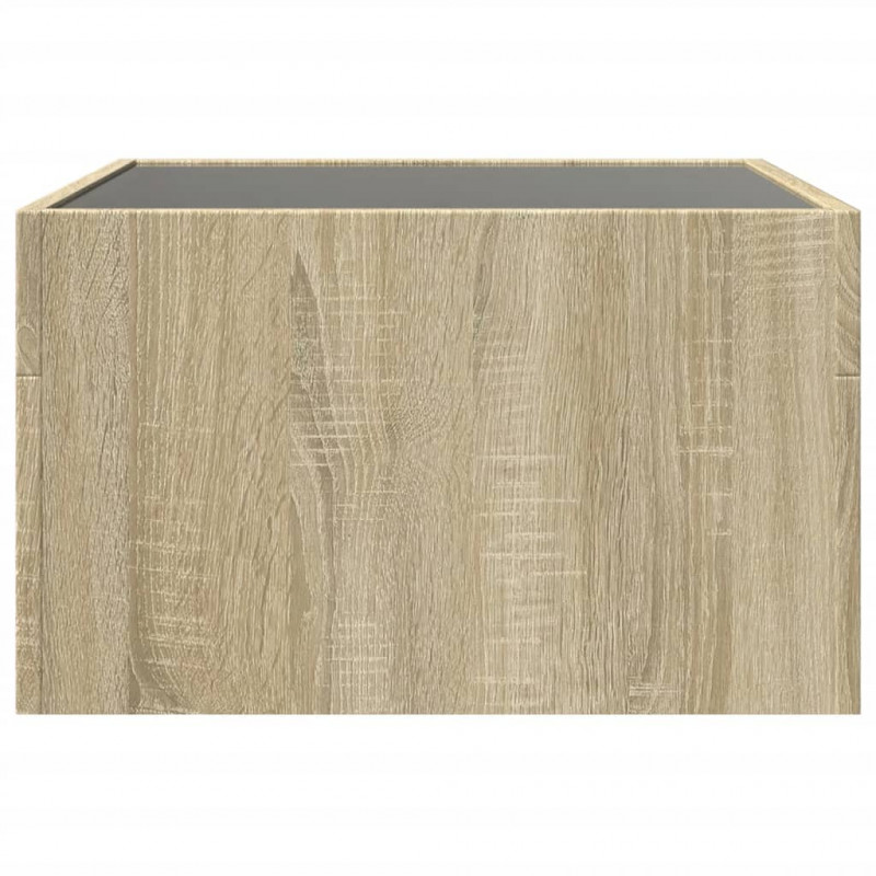 Stolik kawowy z LED Infinity, dąb sonoma, 50x50x30 cm