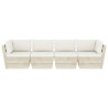 Ogrodowa sofa 4-osobowa z palet, z poduszkami, drewno świerkowe