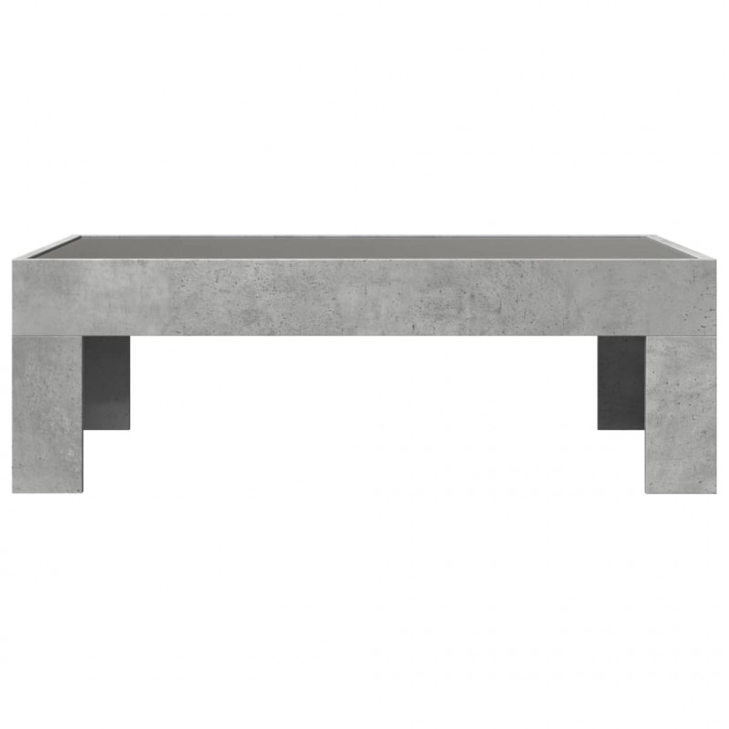 Stolik kawowy z LED Infinity, szarość betonu, 90x50x30 cm