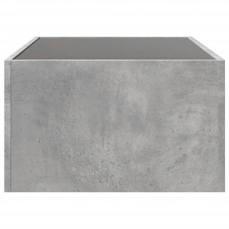 Stolik kawowy z LED Infinity, szarość betonu, 90x50x30 cm