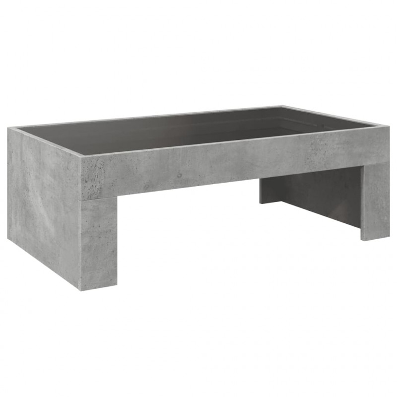 Stolik kawowy z LED Infinity, szarość betonu, 90x50x30 cm