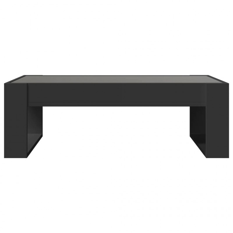 Stolik kawowy z LED Infinity, czarny, 90x53x30 cm