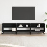 Szafka pod TV, czarna, 180x40x46 cm, materiał drewnopochodny