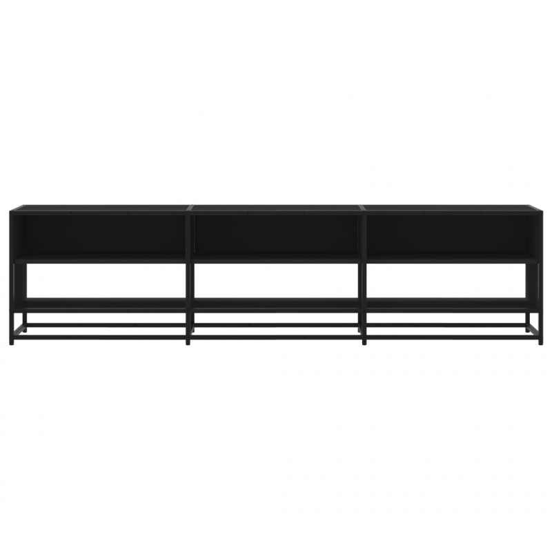 Szafka pod TV, czarna, 180x40x46 cm, materiał drewnopochodny