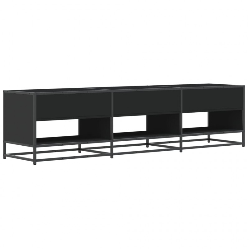 Szafka pod TV, czarna, 180x40x46 cm, materiał drewnopochodny
