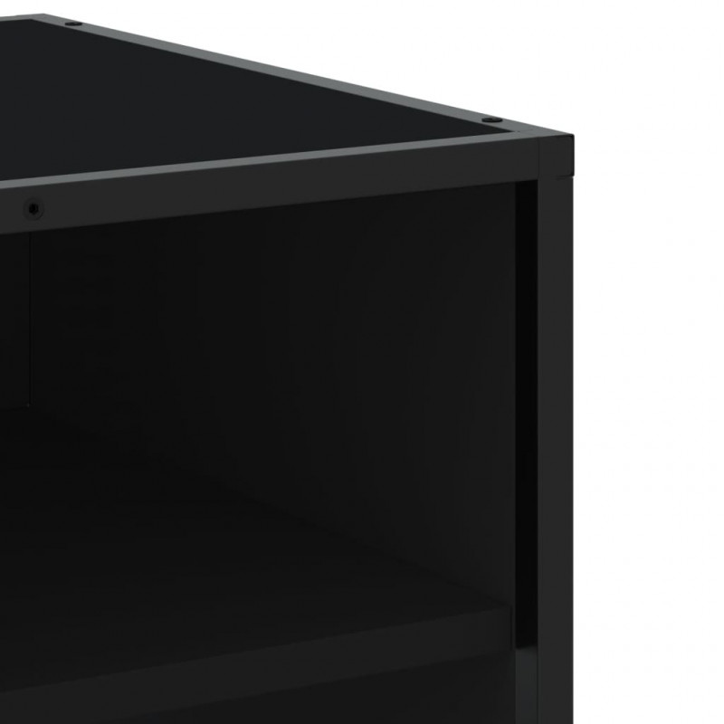 Szafka pod TV, czarna, 180x40x46 cm, materiał drewnopochodny