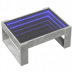Stolik kawowy z LED Infinity, szarość betonu, 70x53x30 cm