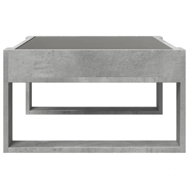 Stolik kawowy z LED Infinity, szarość betonu, 70x53x30 cm