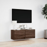 Ścienna szafka TV z LED, brązowy dąb, 100x31x35 cm