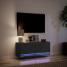 Ścienna szafka TV z LED, czarna, 100x31x35 cm