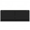 Ścienna szafka TV z LED, czarna, 100x31x35 cm