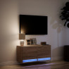 Ścienna szafka TV z LED, brązowy dąb, 80x31x35 cm