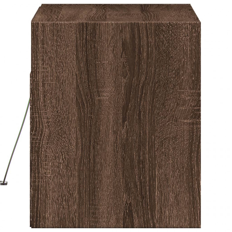 Ścienna szafka TV z LED, brązowy dąb, 80x31x35 cm