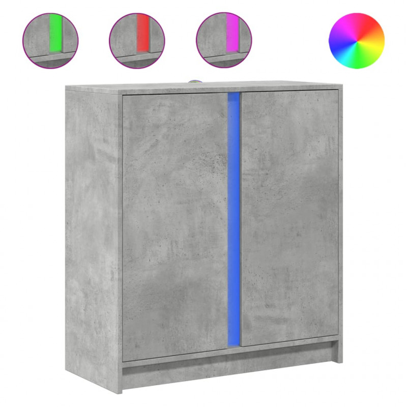 Szafka z LED, szarość betonu, 77x34x85 cm