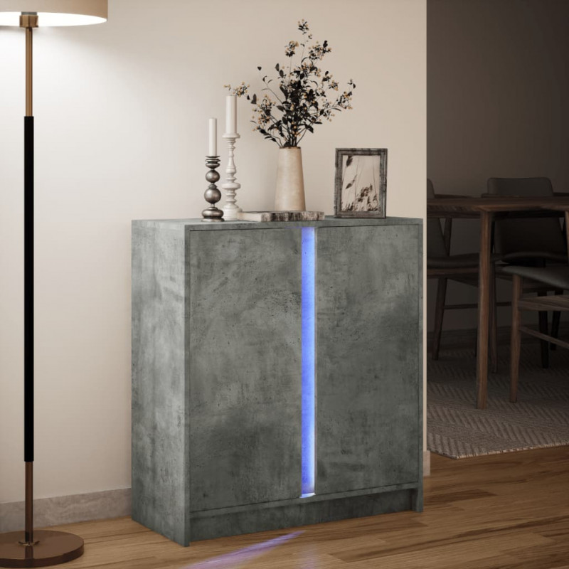 Szafka z LED, szarość betonu, 77x34x85 cm